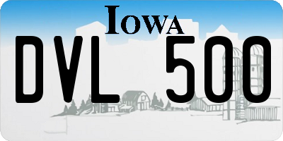 IA license plate DVL500