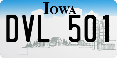 IA license plate DVL501