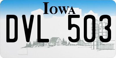 IA license plate DVL503