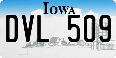 IA license plate DVL509