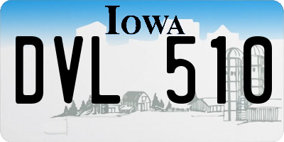 IA license plate DVL510