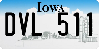IA license plate DVL511