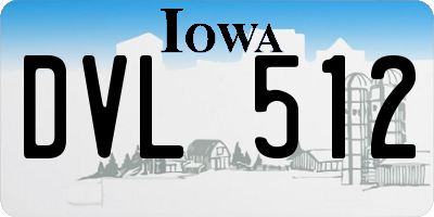 IA license plate DVL512