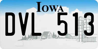 IA license plate DVL513