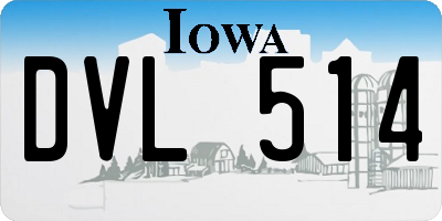 IA license plate DVL514