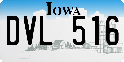 IA license plate DVL516