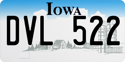 IA license plate DVL522