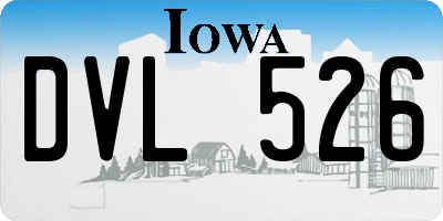 IA license plate DVL526