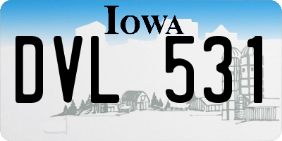 IA license plate DVL531