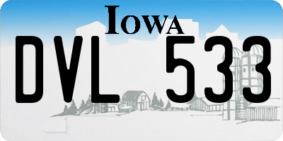 IA license plate DVL533