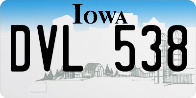 IA license plate DVL538