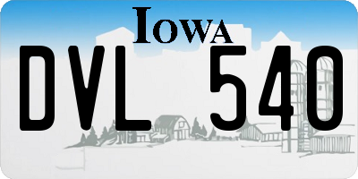 IA license plate DVL540