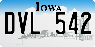 IA license plate DVL542