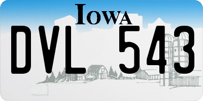 IA license plate DVL543