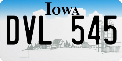 IA license plate DVL545