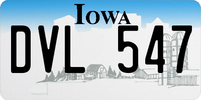 IA license plate DVL547