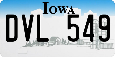 IA license plate DVL549
