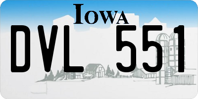 IA license plate DVL551