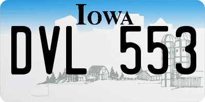 IA license plate DVL553