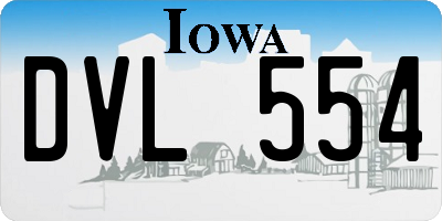 IA license plate DVL554