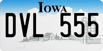 IA license plate DVL555