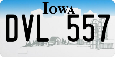 IA license plate DVL557