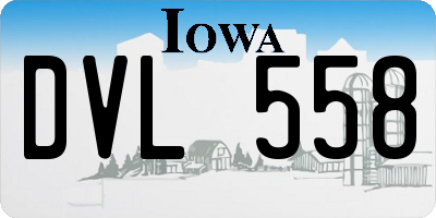 IA license plate DVL558