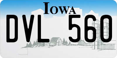 IA license plate DVL560