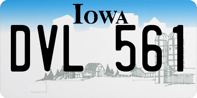 IA license plate DVL561