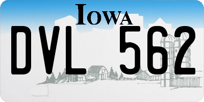 IA license plate DVL562
