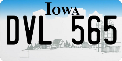 IA license plate DVL565