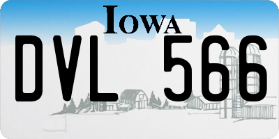 IA license plate DVL566
