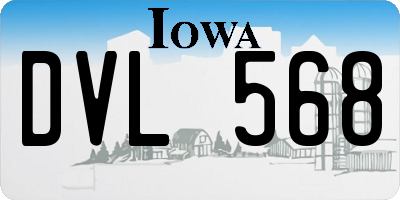 IA license plate DVL568