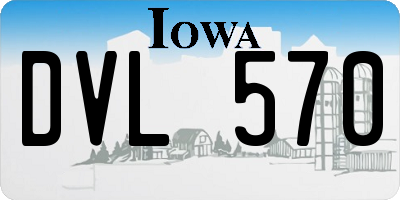 IA license plate DVL570
