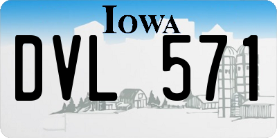 IA license plate DVL571