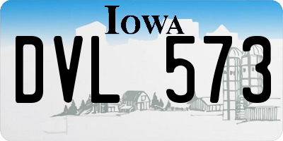 IA license plate DVL573