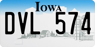 IA license plate DVL574