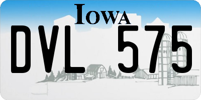 IA license plate DVL575