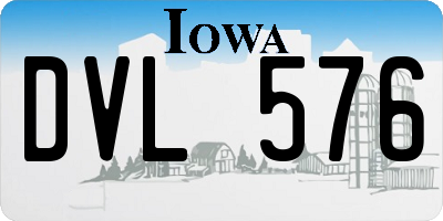 IA license plate DVL576