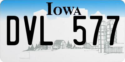 IA license plate DVL577