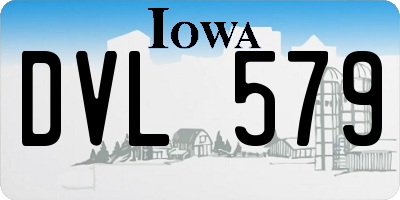 IA license plate DVL579