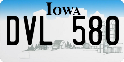 IA license plate DVL580
