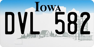 IA license plate DVL582