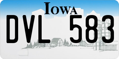 IA license plate DVL583