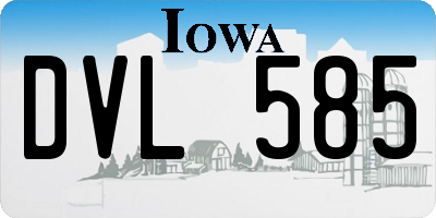 IA license plate DVL585