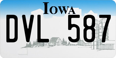 IA license plate DVL587