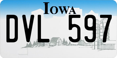 IA license plate DVL597