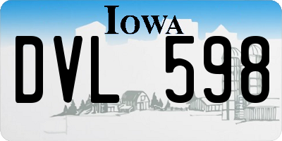 IA license plate DVL598