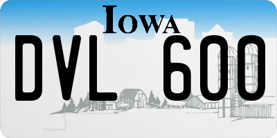 IA license plate DVL600
