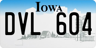 IA license plate DVL604